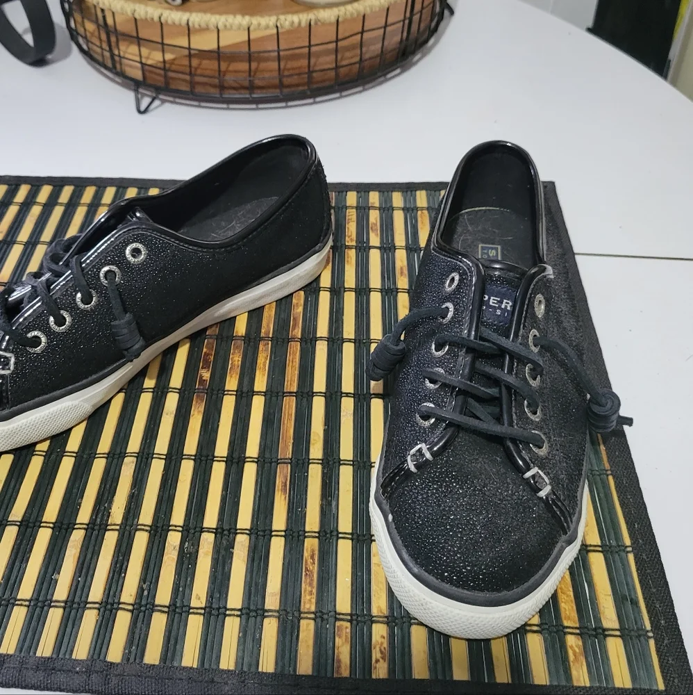 Sperry Top Sider Seacoast Lace Up Shoe Women US 7 Black Sts94859 - Picture 2 of 4